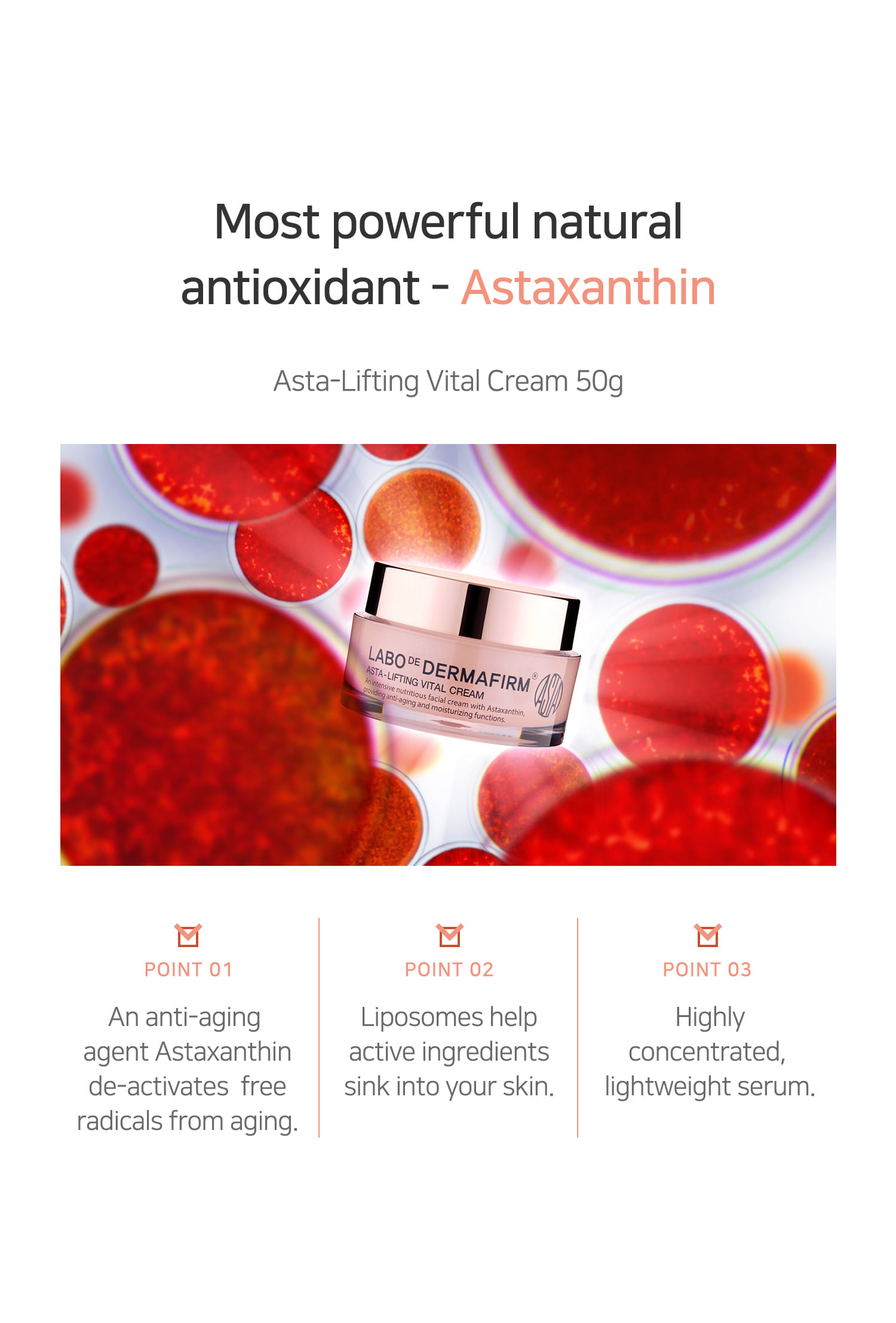 Most powerful natural antioxidant - Astaxanthin