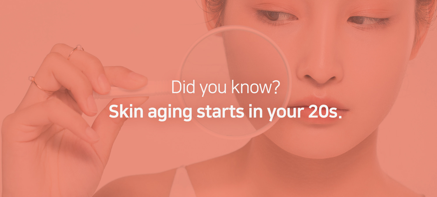 Did you know? Skin aging starts in your 20s.